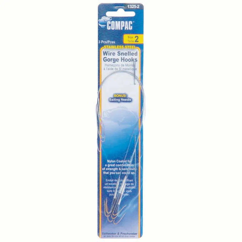 COMPAC Wire Snelled Gorge Hooks in package