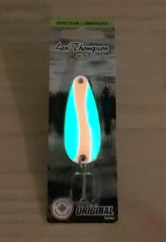 Len Thompson Glowing White & Pink Spoons Glow in sizes - #6, #7, #8, #00, #0, #1, #2