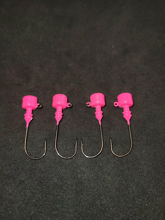 Big Sky 3/16oz Ned Head Jigs 4/pk - Pink