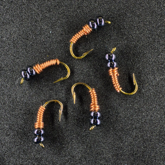 #8 Copper with High Gloss Black Bead