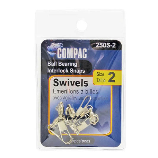 COMPAC Ball Bearing Interlock Snap Swivels Pkg