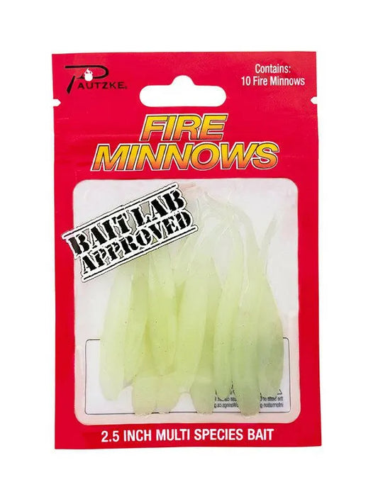 Pautzke's Fire Minnows 2-1/2" Glow White