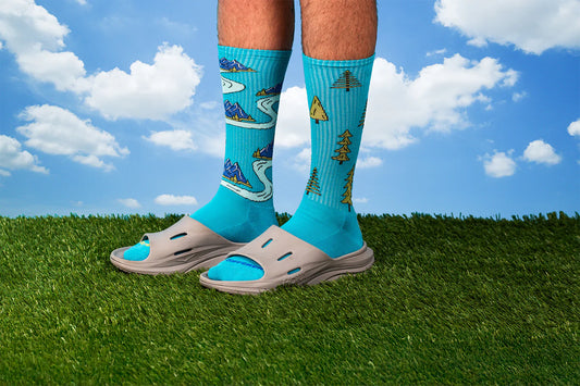 Friday Sock Co Men's Mountains & Trees Comic Athletic Socks