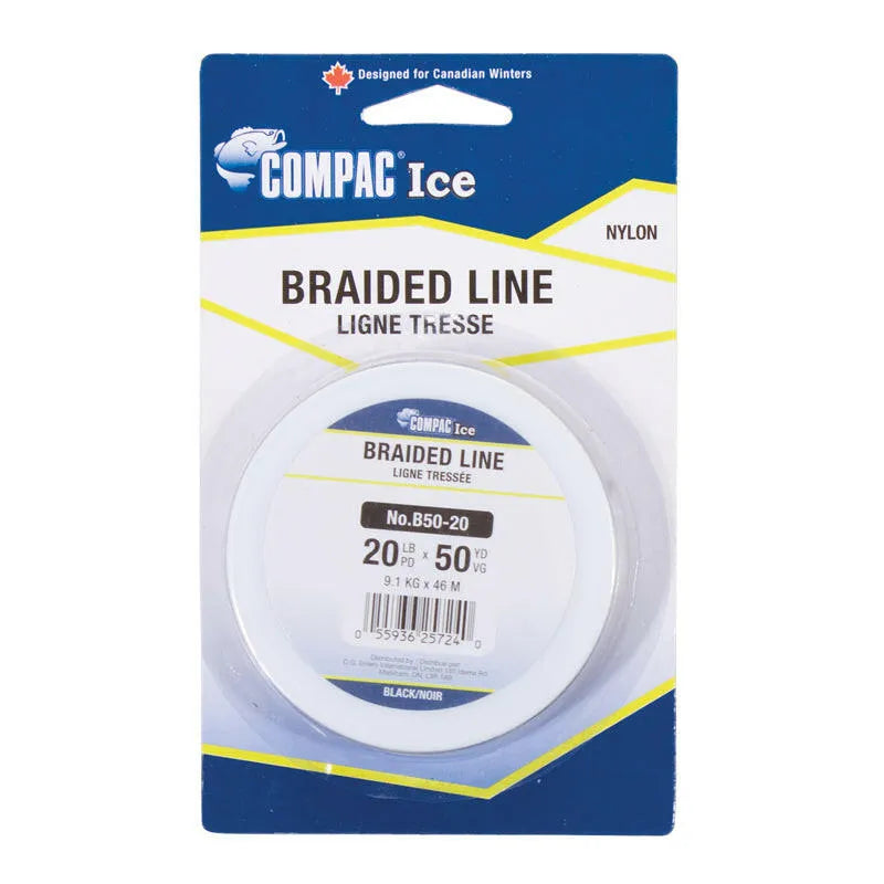 COMPAC Black Braided Ice Line 50yd Spools