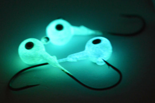 Big Sky Titan 3/8oz Heavy Duty Jig Heads Glow 3/pack Blue