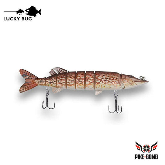 Lucky Bug 5" Pike Bomb Lures Cracked Red