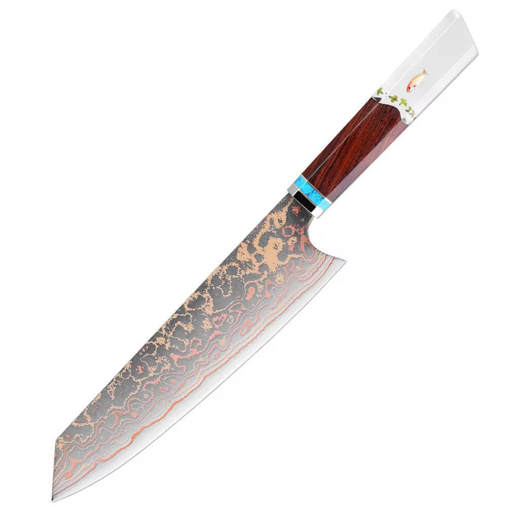 Decorative knife with a wooden handle on a white background