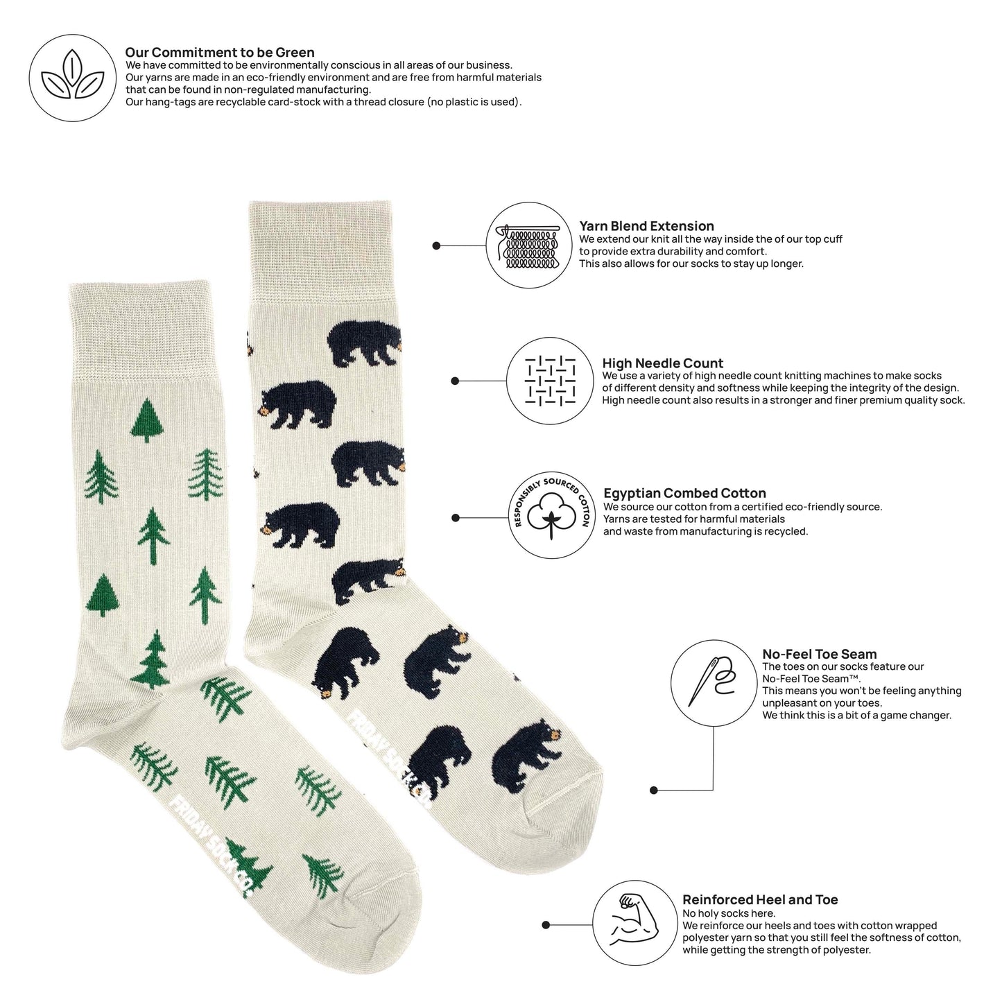 Friday Sock Co Men's Bear & Tree Socks