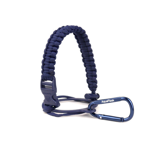 AquaFlask 14–64 oz Paracord Handle with Carabiner Clip – Durable Carry Strap for Water Bottles