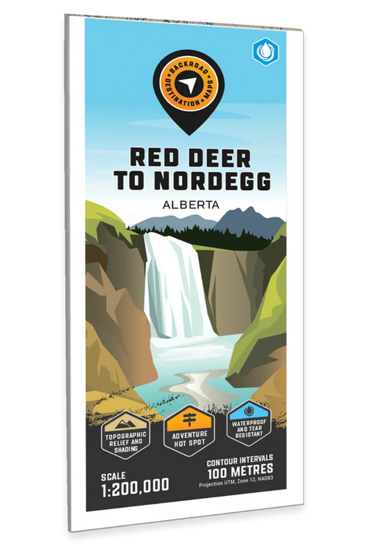 Red Deer to Nordegg Folding Topo Map