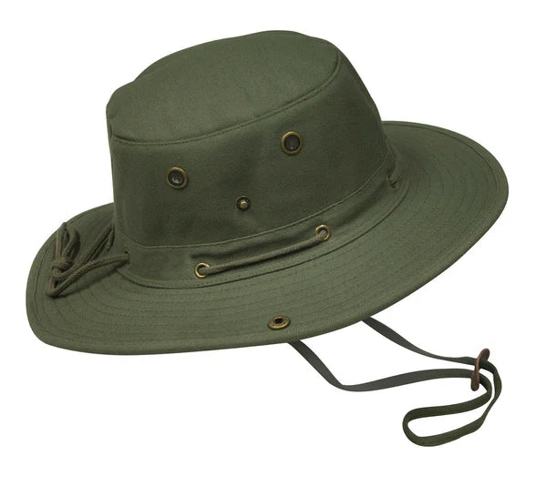 Olive bosun hat on white background