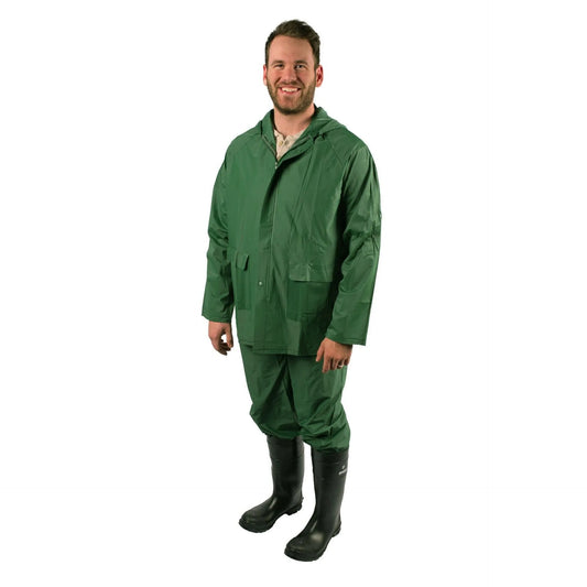 Stansport 2-Piece Laminated Industrail Rainsuit - Green