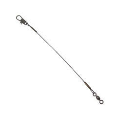 Steel leader on white background