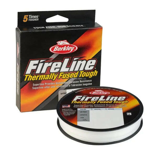 Berkley fireline braided fishing line on white background