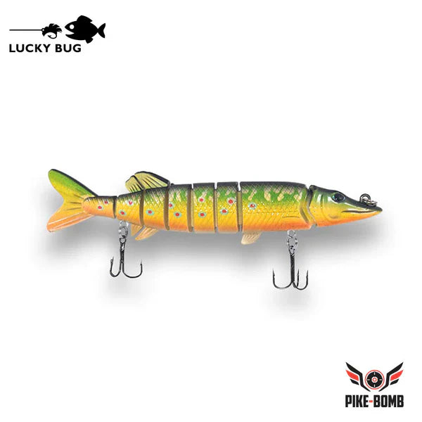 Lucky Bug Pike Bomb Fishing Lure on white background