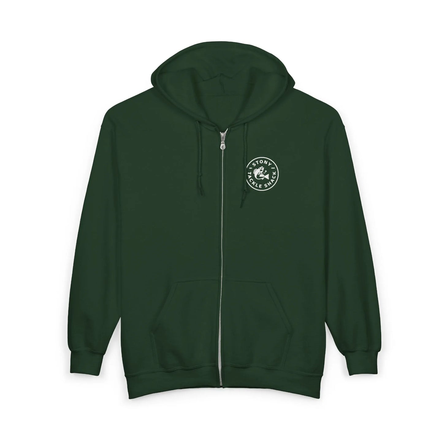 Stony Tackle Shack Full Zip Hoodie, Unisex Zip Up Sweatshirt, Outdoor Gear, Perfect Gift for Anglers, Fall/Winter Apparel