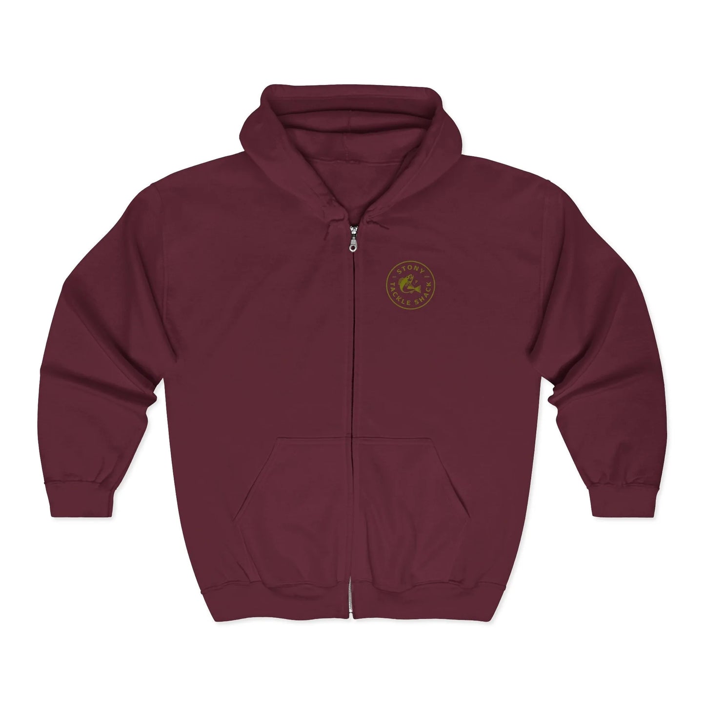 Stony Tackle Shack Full Zip Hoodie, Unisex Zip Up Sweatshirt, Outdoor Gear, Perfect Gift for Anglers, Fall/Winter Apparel