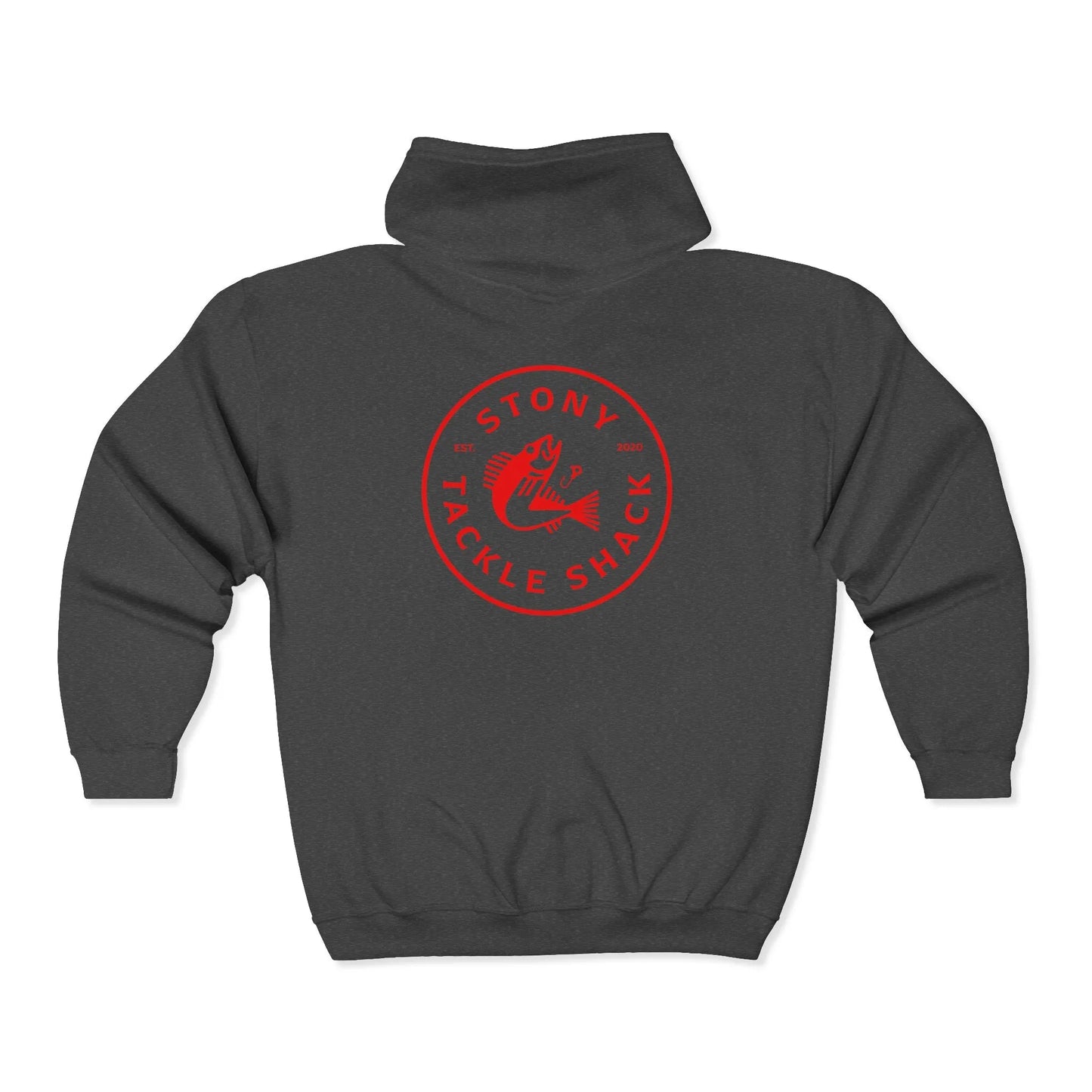Stony Tackle Shack Full Zip Hoodie, Unisex Zip Up Sweatshirt, Outdoor Gear, Perfect Gift for Anglers, Fall/Winter Apparel