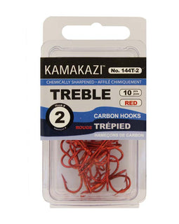 Kamakazi Red Treble Hooks in package