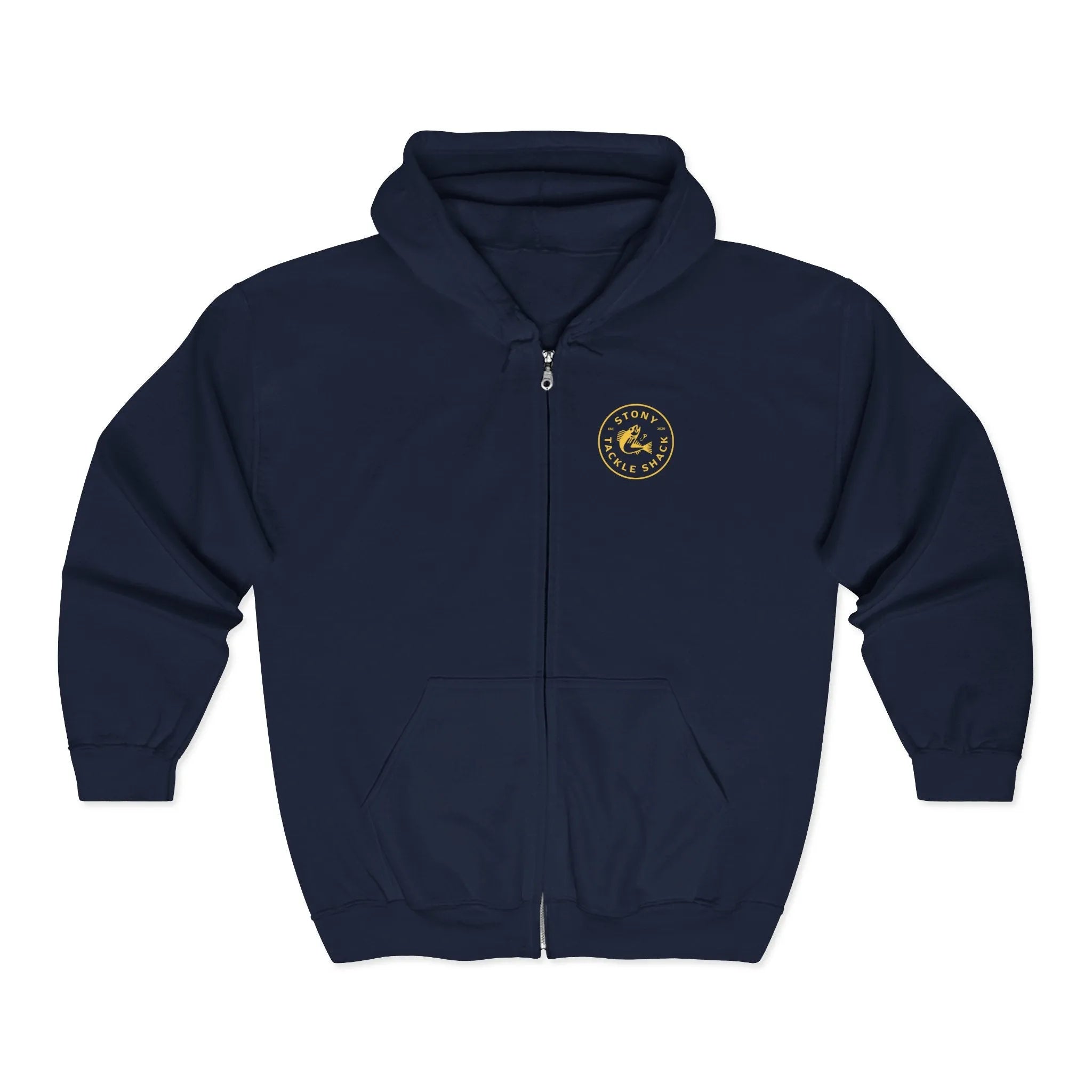 Stony Tackle Shack Full Zip Hoodie, Unisex Zip Up Sweatshirt, Outdoor Gear, Perfect Gift for Anglers, Fall/Winter Apparel