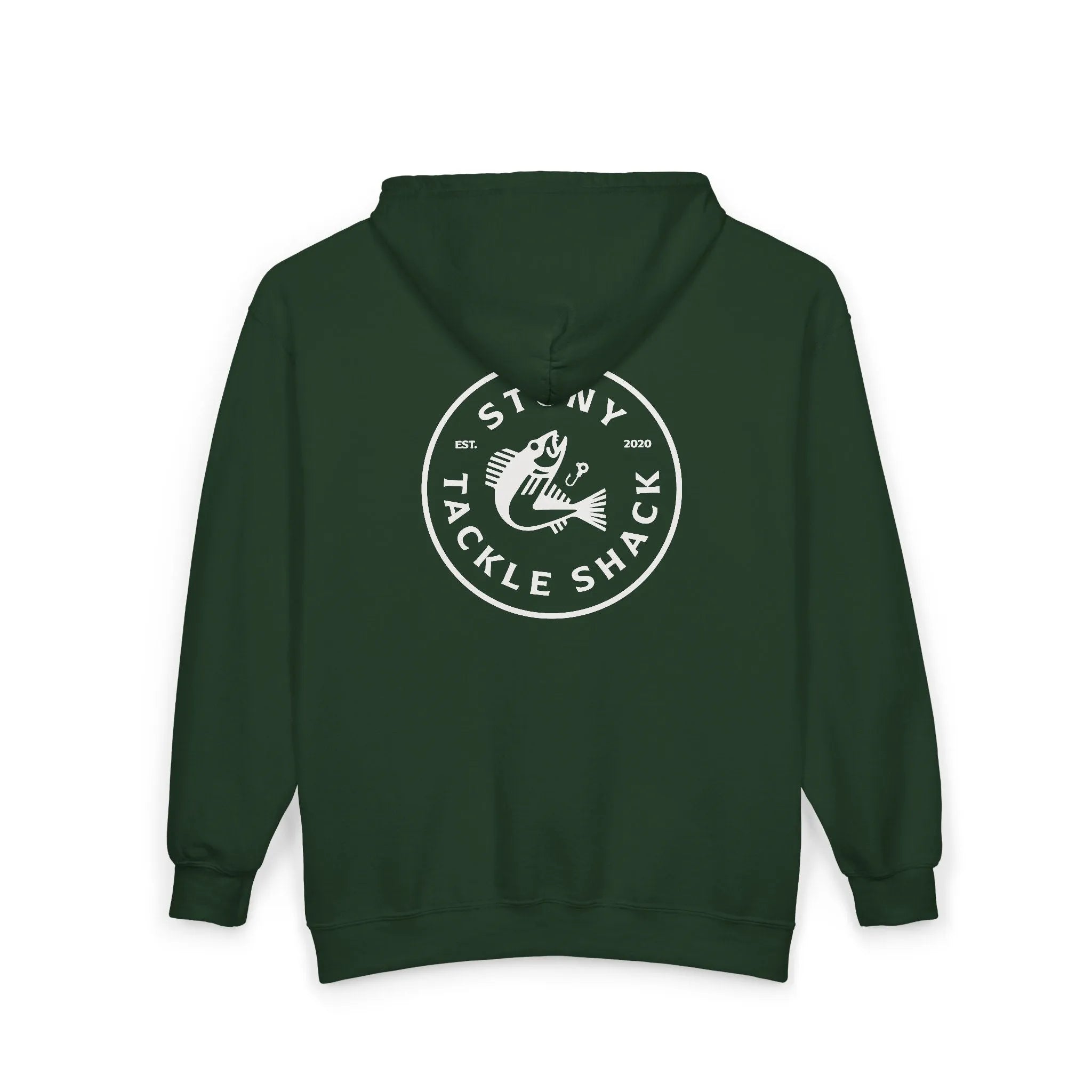 Stony Tackle Shack Full Zip Hoodie, Unisex Zip Up Sweatshirt, Outdoor Gear, Perfect Gift for Anglers, Fall/Winter Apparel