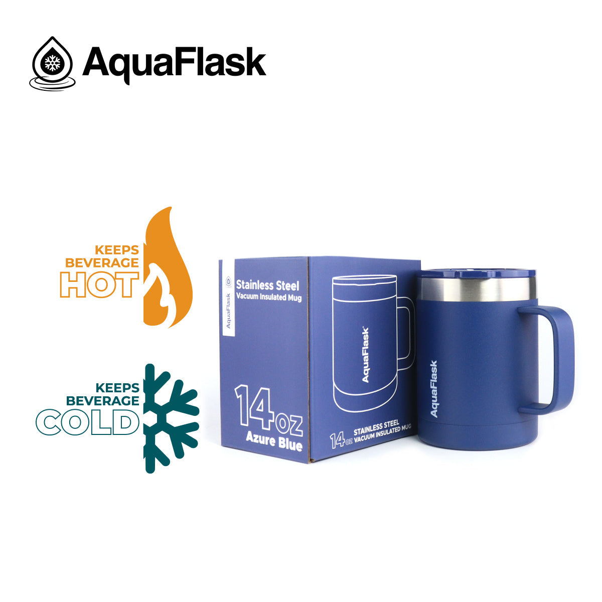 Aquaflask Thermal Insulated Lidded Mug With Handle 415ml (14 oz)