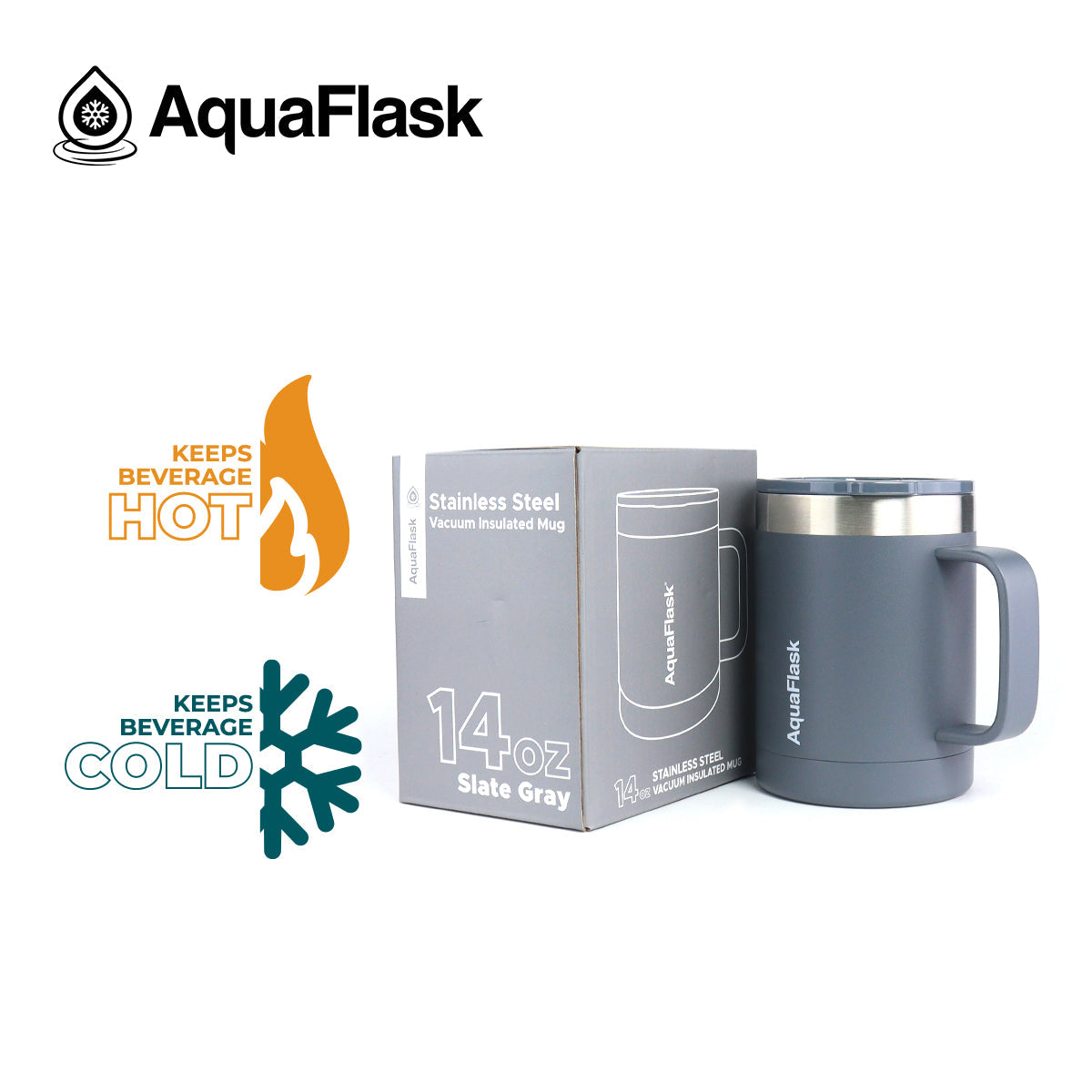 Aquaflask Thermal Insulated Lidded Mug With Handle 415ml (14 oz)