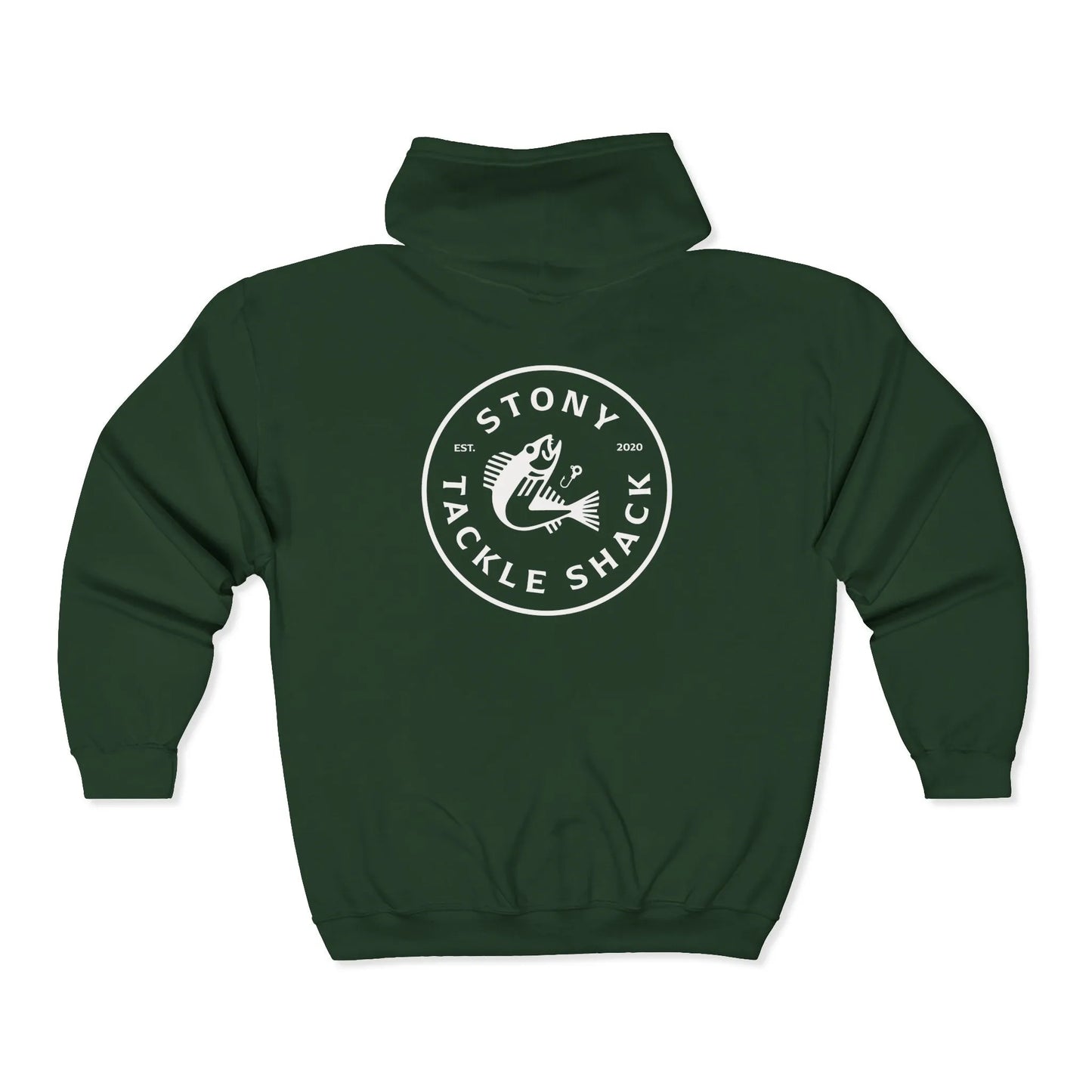 Stony Tackle Shack Full Zip Hoodie, Unisex Zip Up Sweatshirt, Outdoor Gear, Perfect Gift for Anglers, Fall/Winter Apparel