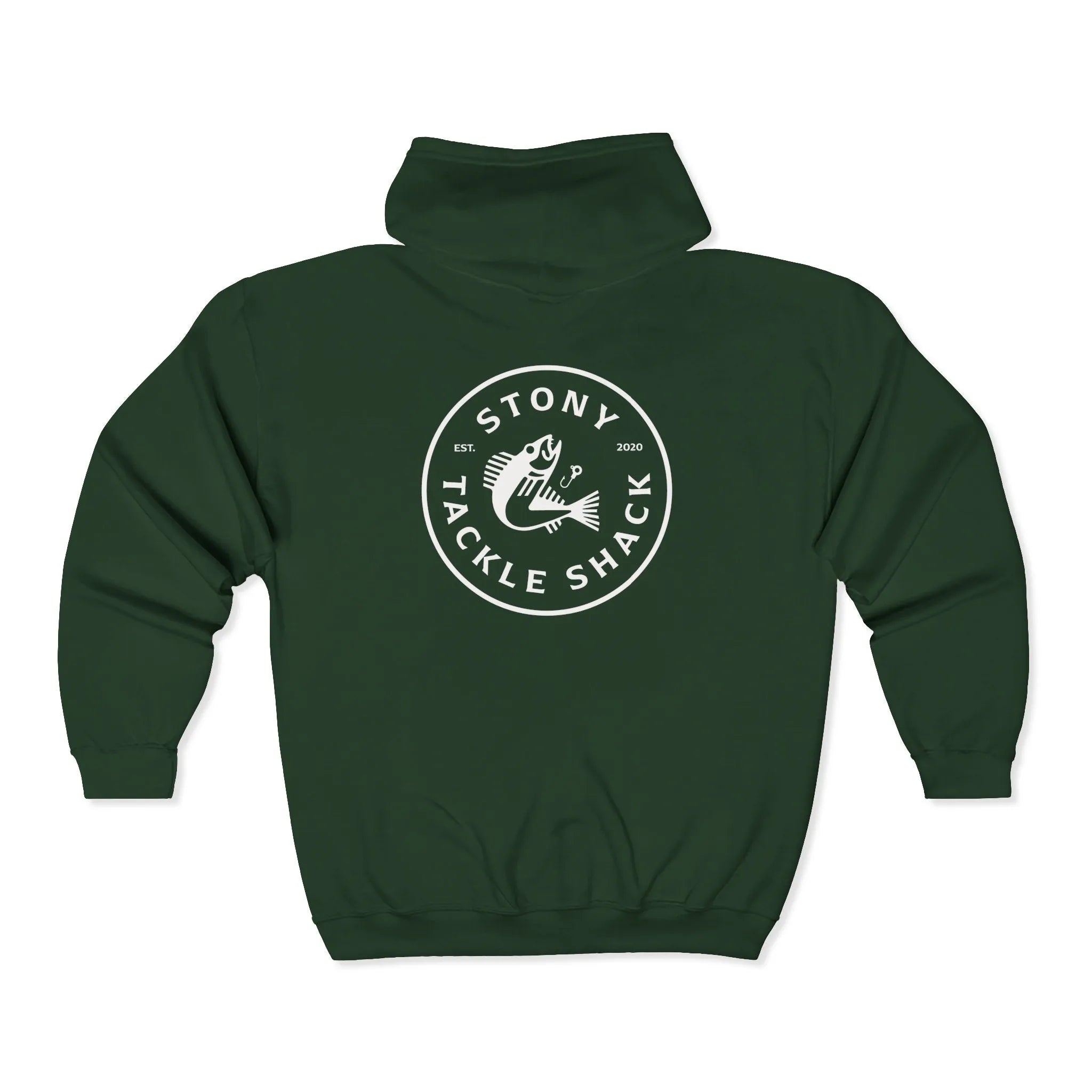 Stony Tackle Shack Full Zip Hoodie, Unisex Zip Up Sweatshirt, Outdoor Gear, Perfect Gift for Anglers, Fall/Winter Apparel