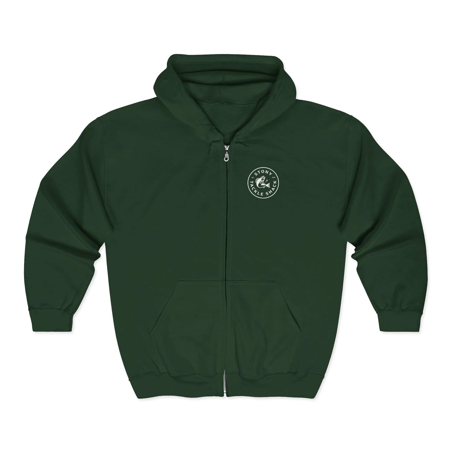 Stony Tackle Shack Full Zip Hoodie, Unisex Zip Up Sweatshirt, Outdoor Gear, Perfect Gift for Anglers, Fall/Winter Apparel