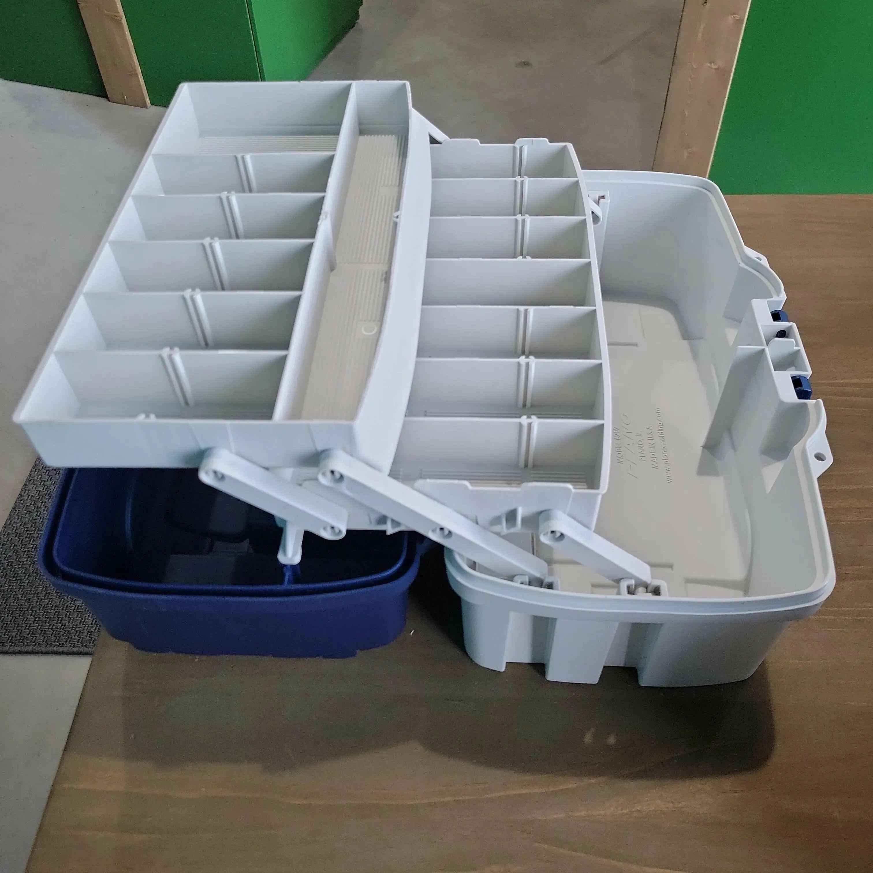 flambeau 7-tray hip roof tackle box blue grey Plano Two Tray Tackle Box