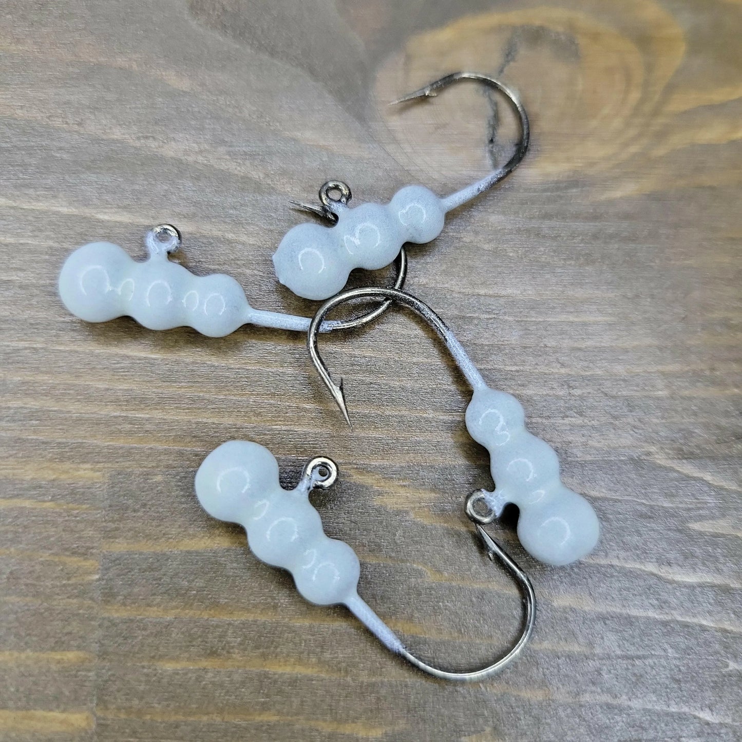 Big Sky Gruesome Grubs Glow Jigs 1/8oz 4/pack Glow White