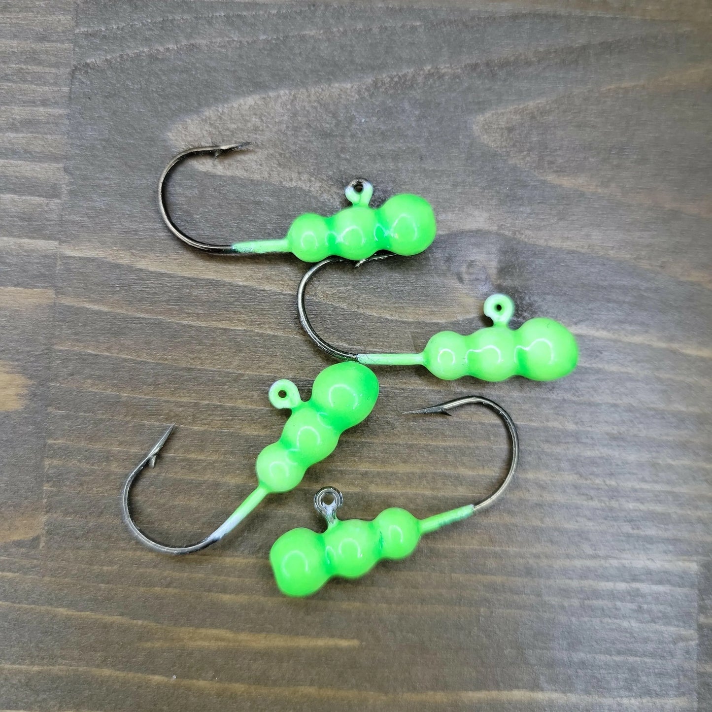 Big Sky Gruesome Grubs Glow Jigs 1/8oz 4/pack Glow lime