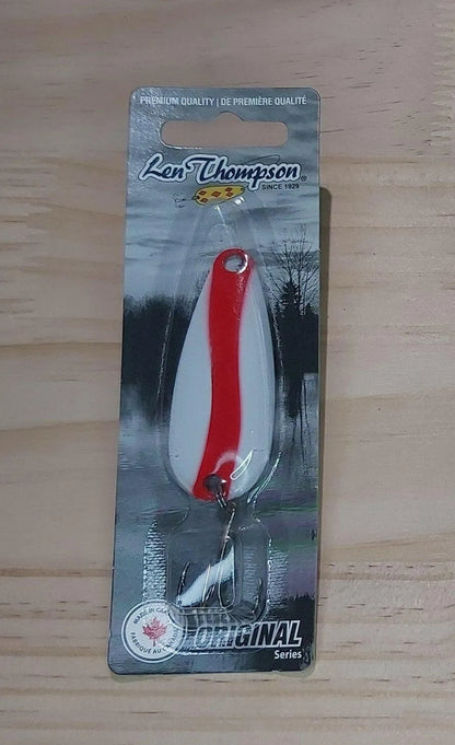 Len Thompson Red & White Spoons in sizes - #6, #7, #8, #00, #0, #1, #2