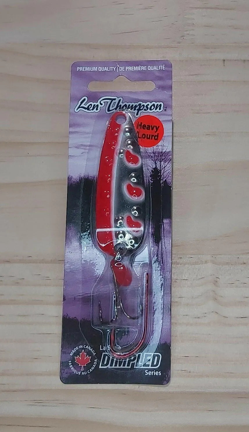 Len Thompson Dimpled Series Spoons #11 Red & White 1/2oz