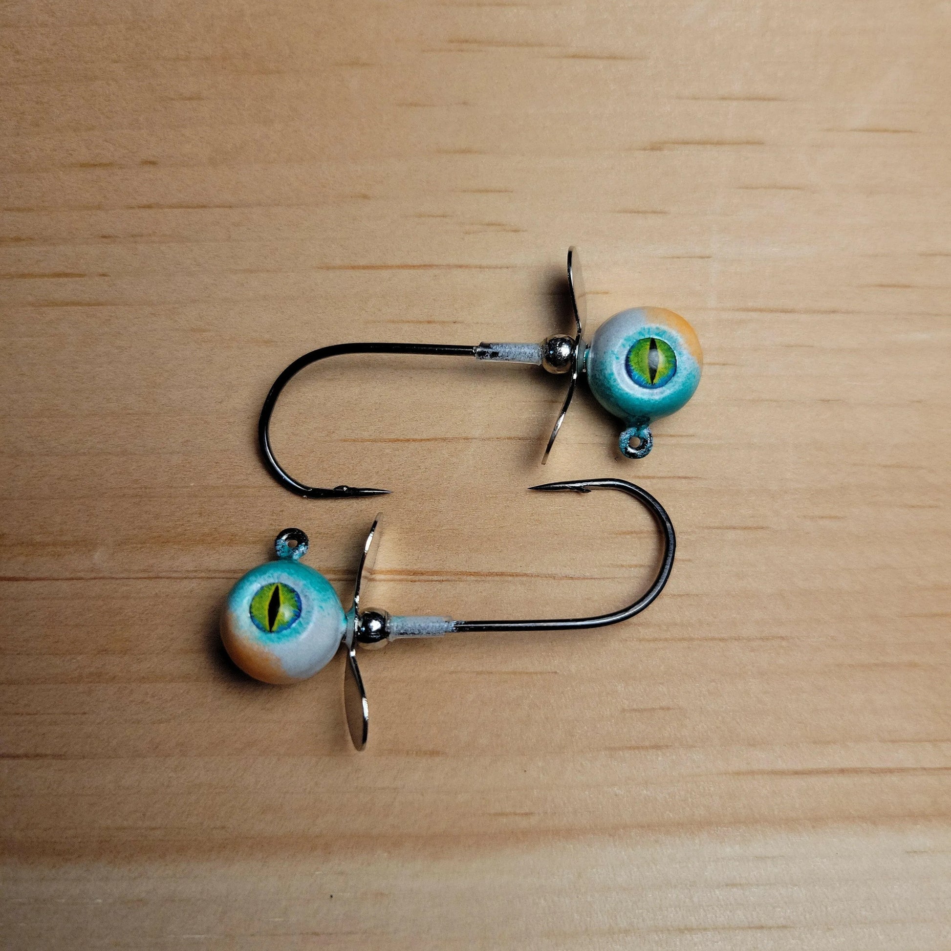 Big Sky Chopper Glow Jigs 1/4oz 2/pack Green/White/Orange mouth