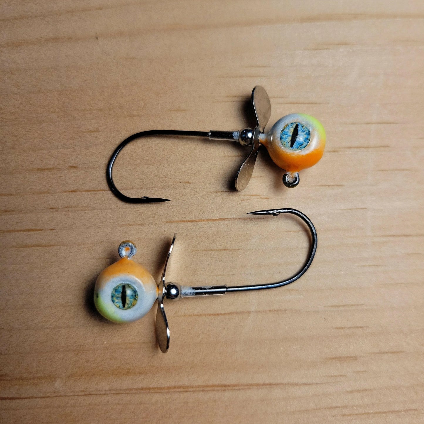 Big Sky Chopper Glow Jigs 1/4oz 2/pack Orange/White/Yellow mouth