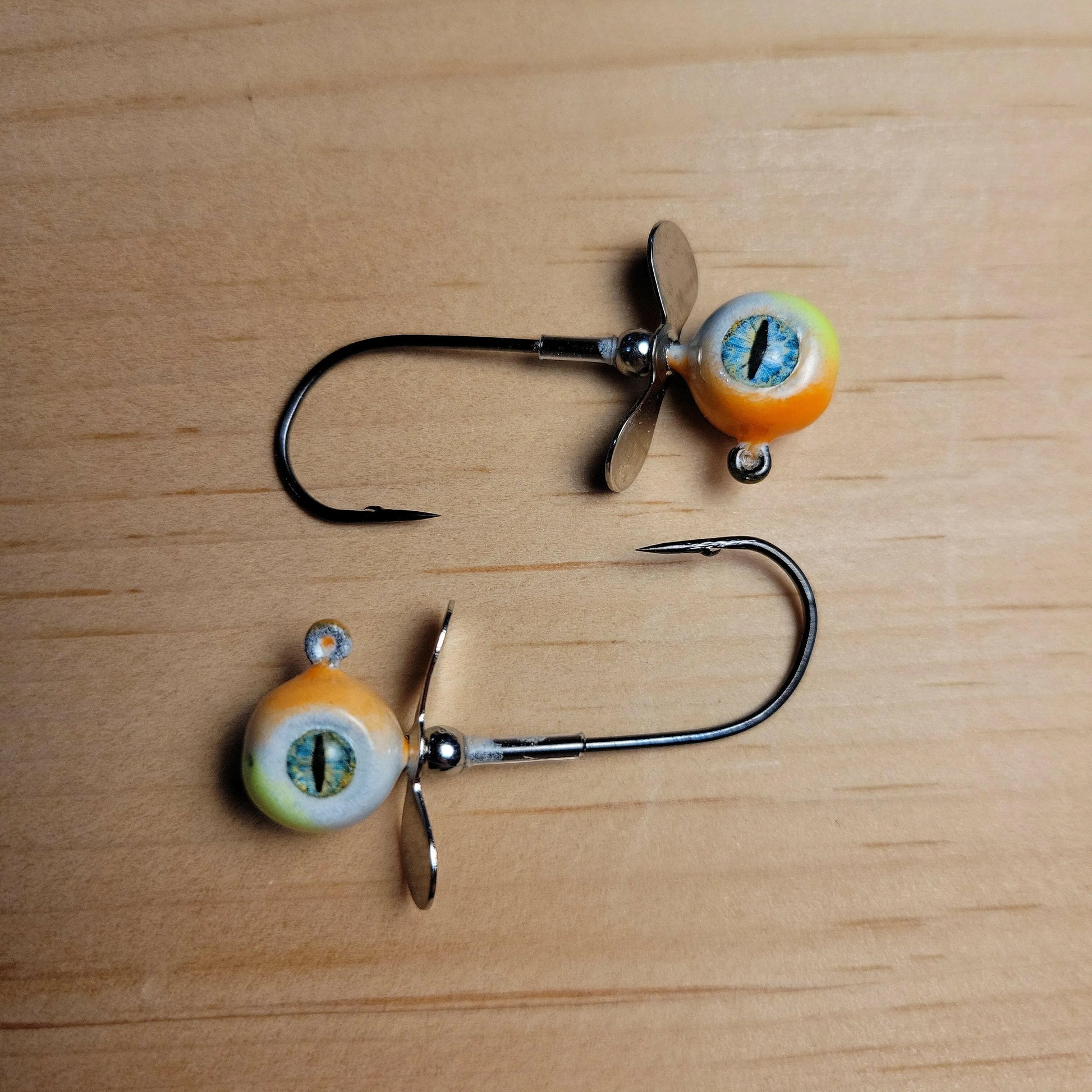 Big Sky Chopper Glow Jigs 1/4oz 2/pack Orange/White/Yellow mouth