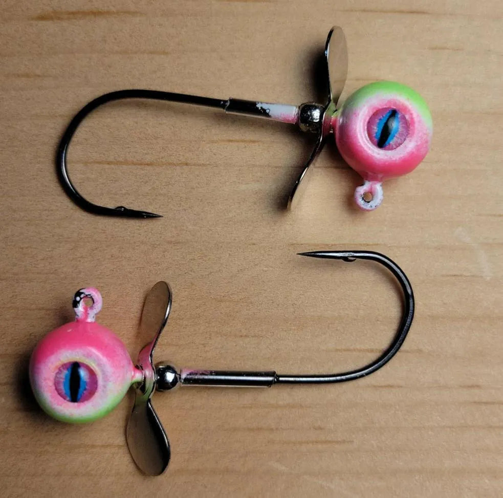 Big Sky Chopper Glow Jigs 1/4oz 2/pack Pink/Lime