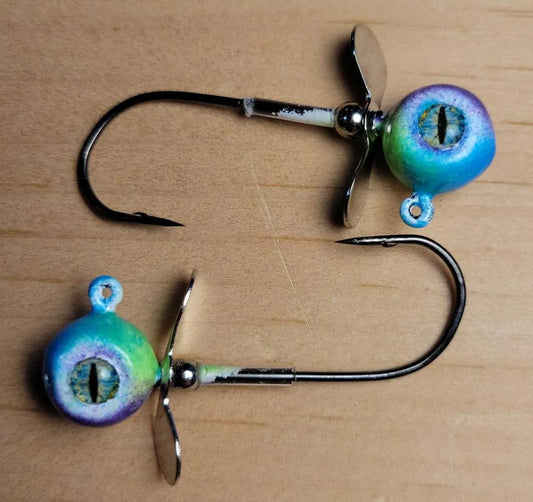 Big Sky Chopper Glow Jigs 1/4oz 2/pack Purple/Lime/Blue