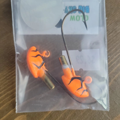 Big Sky Erie Rattle Jigs 1/4oz 2/pack Orange w/Black Lines