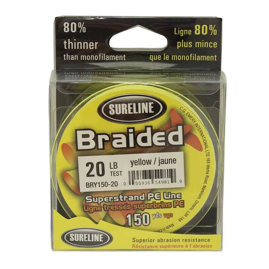 Sureline PE Braided Superstrand Fishing Line Yellow 150yds