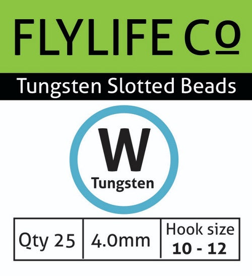 FLY LIFE CO - TUNGSTEN SLOTTED METALLIC BEADS