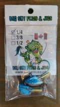 Big Sky Short Shank Erie Rattle Jig 1/4oz 2/pk Silver Blue Sparkle Splash