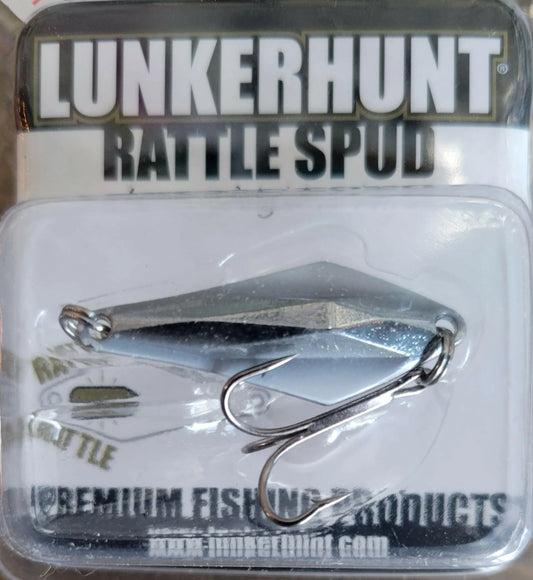 Lunkerhunt 1.4" Rattle Spuds - 1/8 Oz Silver & White