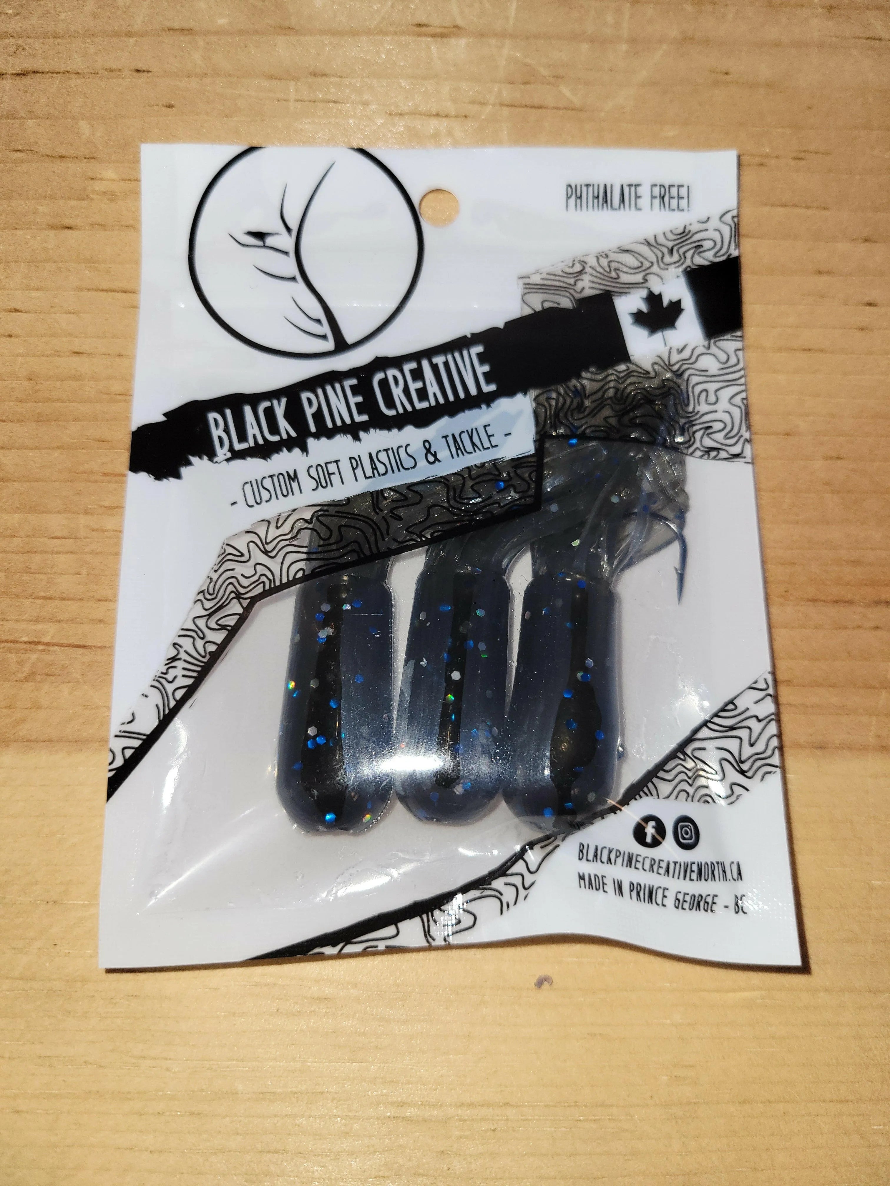 Black Pine 2.75" Tubes 3/pk - Black w/Flecks