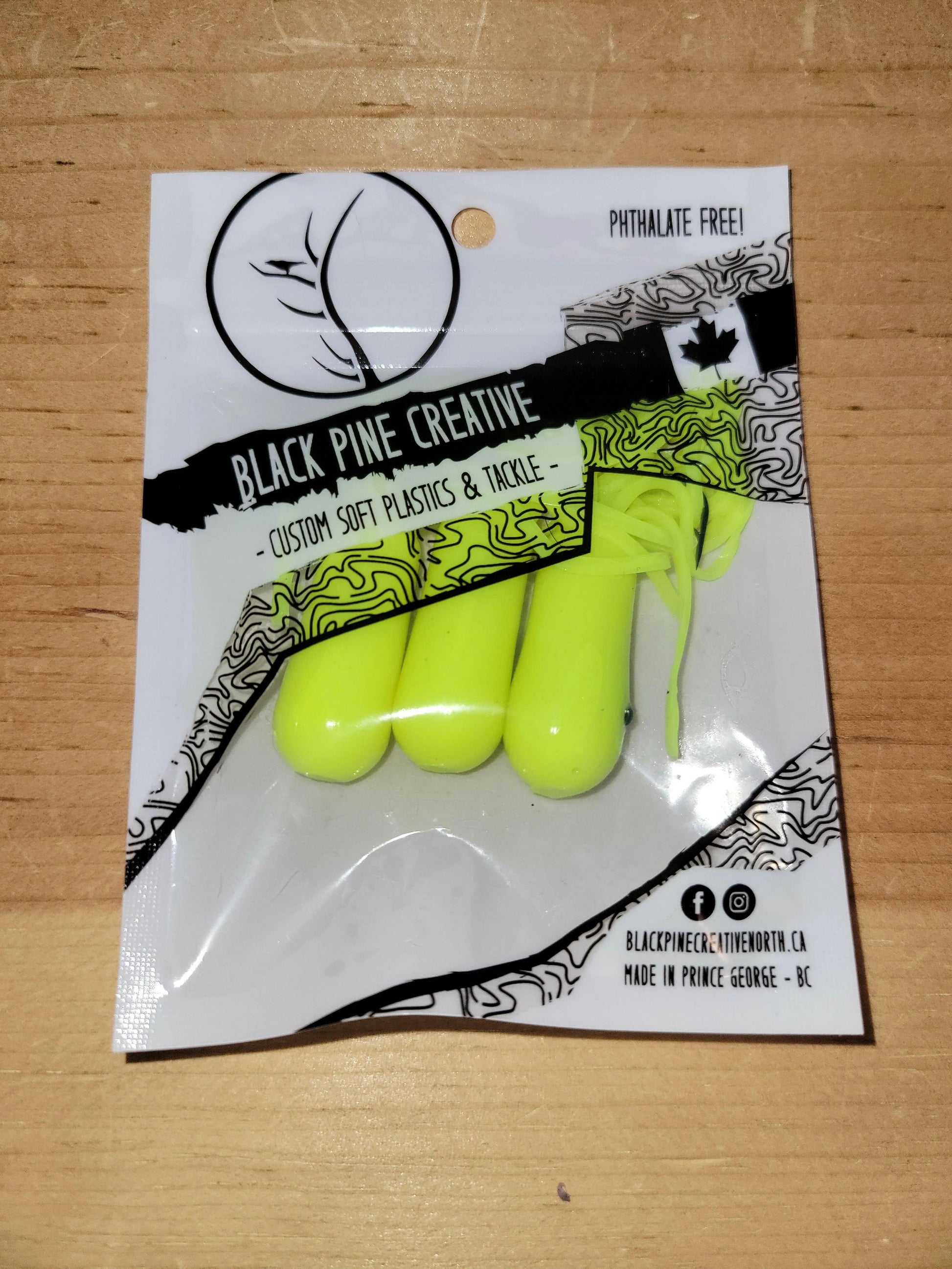 Black Pine 2.75" Tubes 3/pk - Chartreuse Yellow