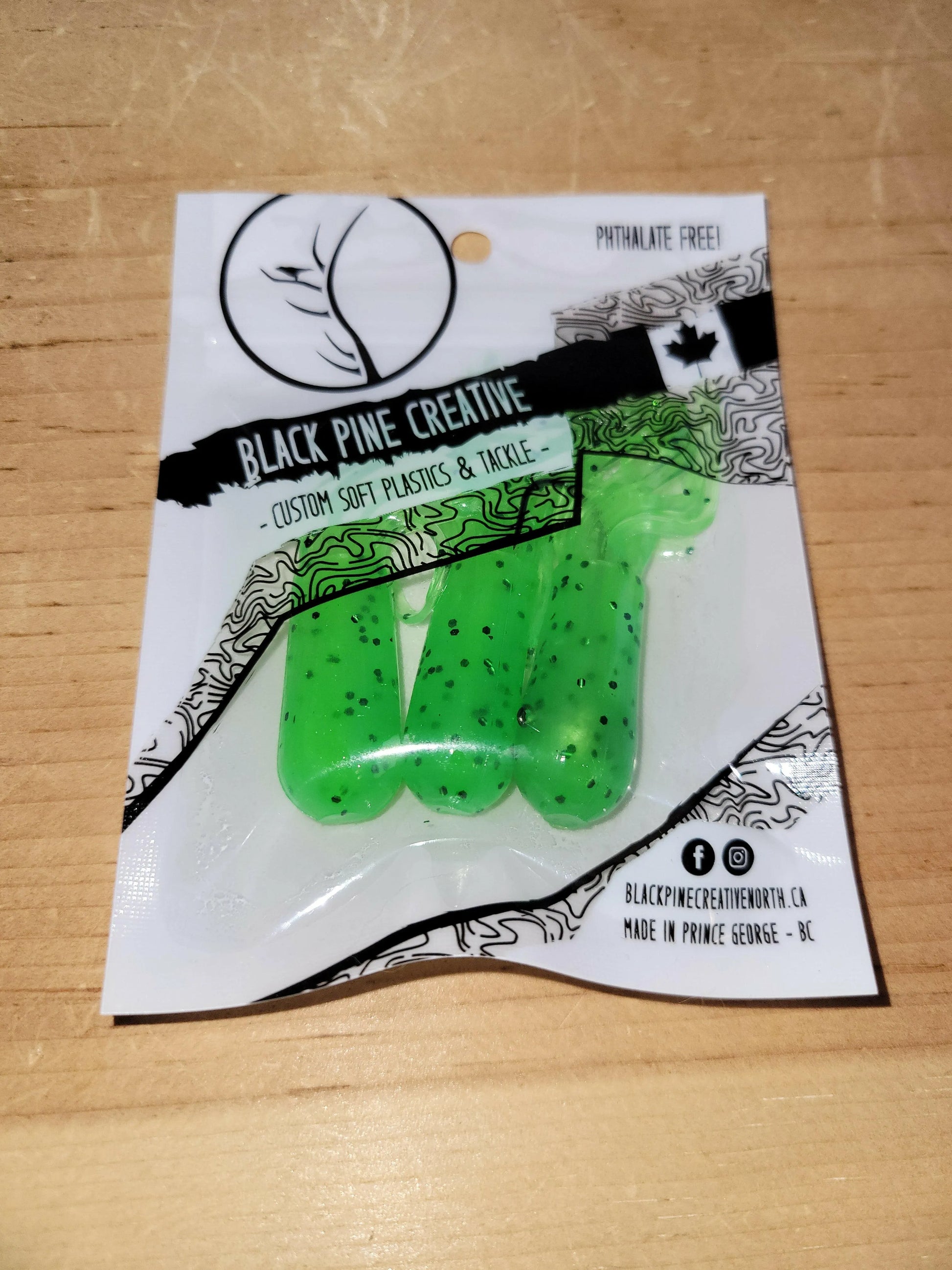 Black Pine 2.75" Tubes 3/pk - Lime Green w/Flecks