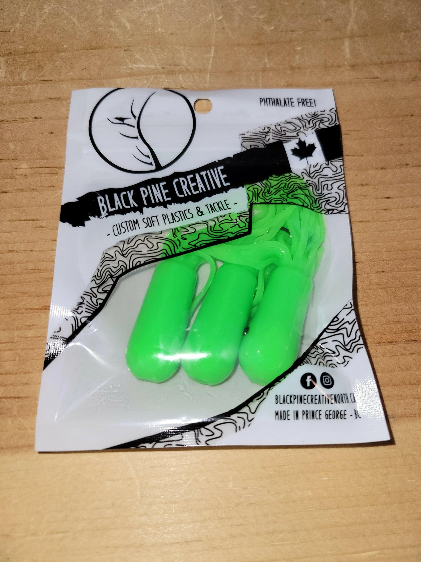 Black Pine 2.75" Tubes 3/pk - Chartreuse Green