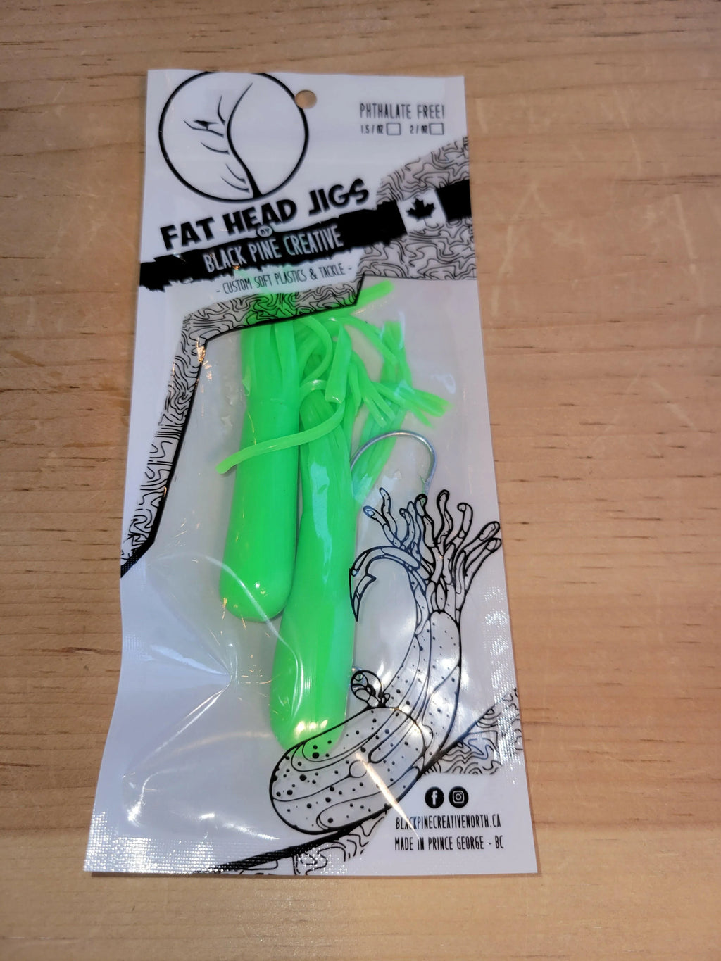 Black Pine 4" Tubes 2/pk - Chartreuse Green